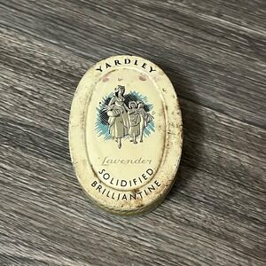 Vintage Yardley Lavender Fine Soap Empty Tin 2.25oz Solidified Brilliantine